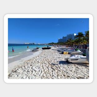 Beach at the hotel zone in Cancun, Quintana Roo, Mexico Sticker